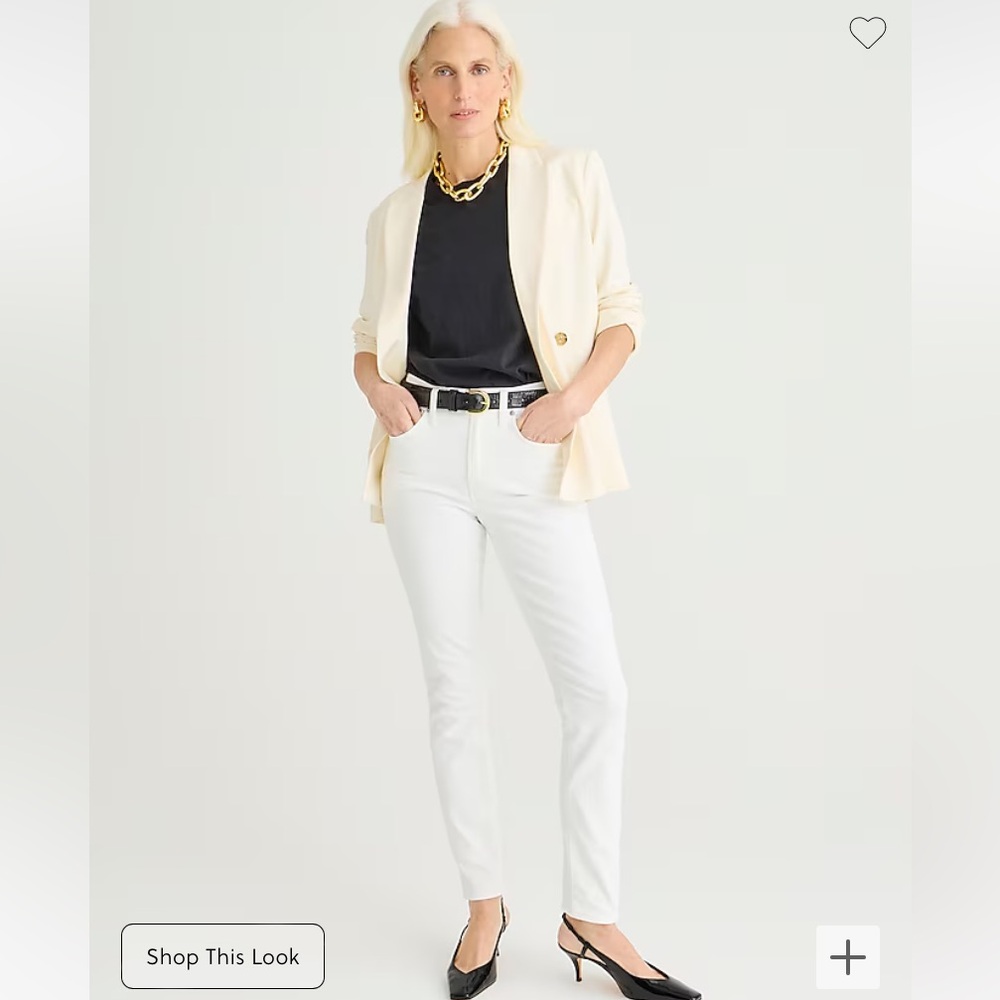 J. crew toothpick white jeans. Worn a few times. Retail 128